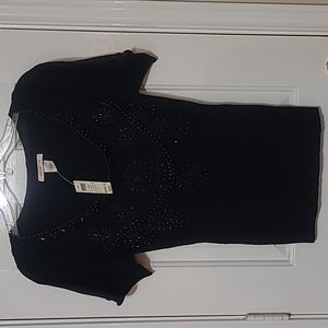 Arden B Beaded Short Sleeve Sweater -Small NWT